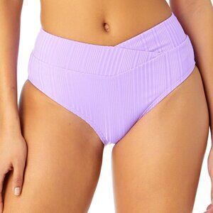 Salt + Cove Juniors' Ribbed V-Waist High-Waist Bikini Bottom - Lavender